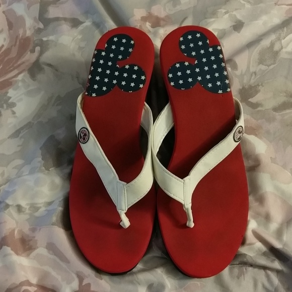 Avon Shoes - Limited Edition Avon Mickey Mouse wedge flip flops